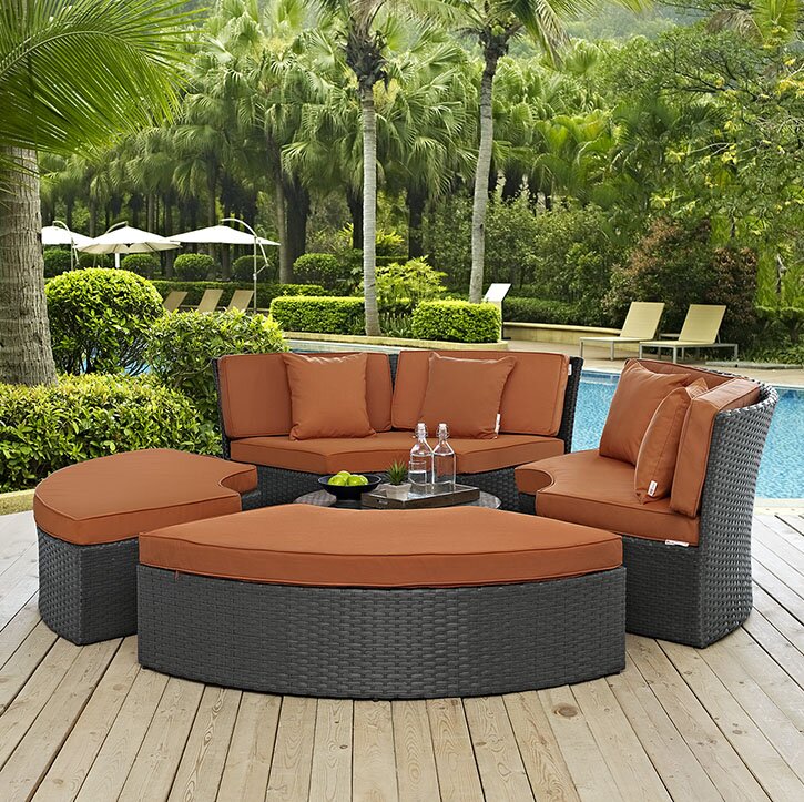 Tripp Patio Daybed  with Sunbrella Cushions Joss Main